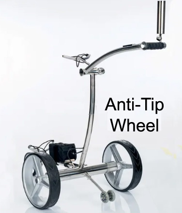 golf push cart anti-tip wheel